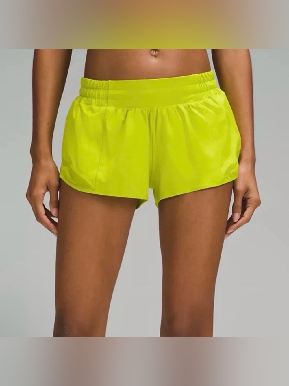 Lululemon Size 4 Hotty Hot 4" HR Electric Lemon Running Shorts